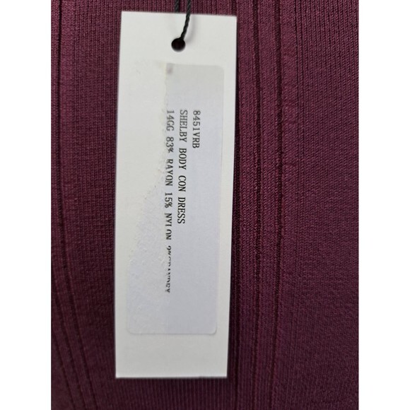 NEW! L'Agence Shelby Bodycon Dress Knit Stretch Sleeveless Burgundy Midi XS - Picture 7 of 10